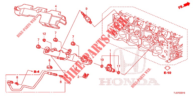 KRAFTSTOFFEINSPRITZUNG (2.0L) für Honda ACCORD TOURER 2.0 ELEGANCE PACK 5 Türen 5 gang automatikgetriebe 2014