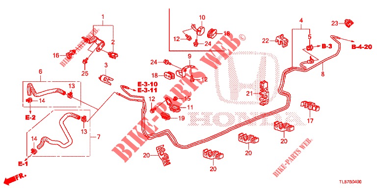 KRAFTSTOFFLEITUNG  für Honda ACCORD TOURER 2.0 ELEGANCE PACK 5 Türen 5 gang automatikgetriebe 2014