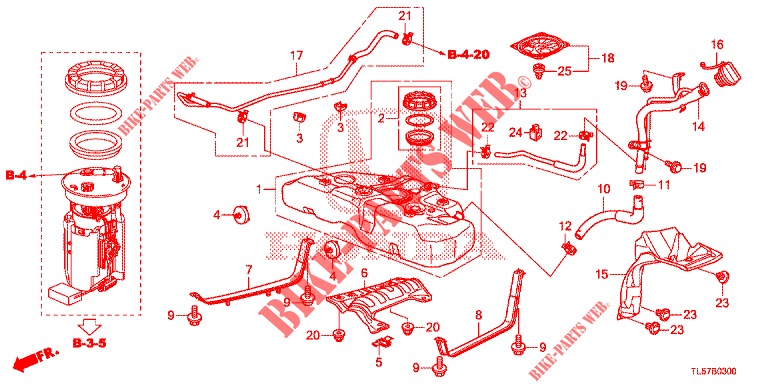 KRAFTSTOFFTANK  für Honda ACCORD TOURER 2.0 ELEGANCE PACK 5 Türen 5 gang automatikgetriebe 2014