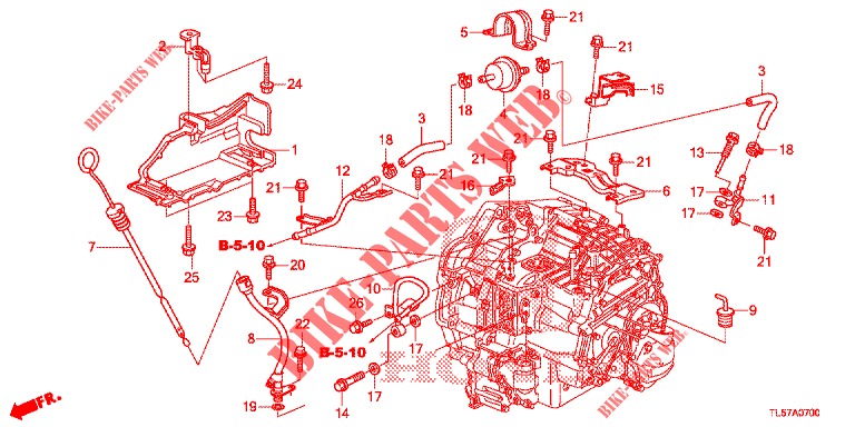 OELSTANDMESSER/ATF LEITUNG (1) für Honda ACCORD TOURER 2.0 ELEGANCE PACK 5 Türen 5 gang automatikgetriebe 2014