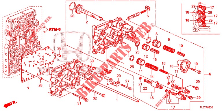 REGELVENTIL/SERVOGEHAEUSE(4AT)  für Honda ACCORD TOURER 2.0 ELEGANCE PACK 5 Türen 5 gang automatikgetriebe 2014