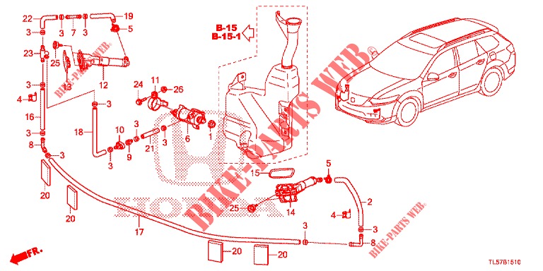 SCHEINWERFERWASCHER(S)  für Honda ACCORD TOURER 2.0 ELEGANCE PACK 5 Türen 5 gang automatikgetriebe 2014