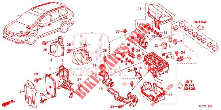 STEUERGERAT (COMPARTIMENT MOTEUR) (1) für Honda ACCORD TOURER 2.0 ELEGANCE PACK 5 Türen 5 gang automatikgetriebe 2014
