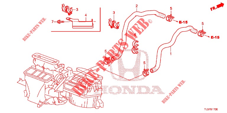 WASSERSCHLAUCH/HEIZUNGSSCHACHT (2.0L) (LH) für Honda ACCORD TOURER 2.0 ELEGANCE PACK 5 Türen 5 gang automatikgetriebe 2014