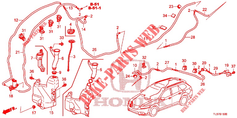 WINDSCHUTZSCHEIBENWASCHER (KE,KG) für Honda ACCORD TOURER 2.0 ELEGANCE PACK 5 Türen 5 gang automatikgetriebe 2014