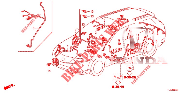 KABELBAUM (3) (LH) für Honda ACCORD TOURER 2.4 S 5 Türen 5 gang automatikgetriebe 2014