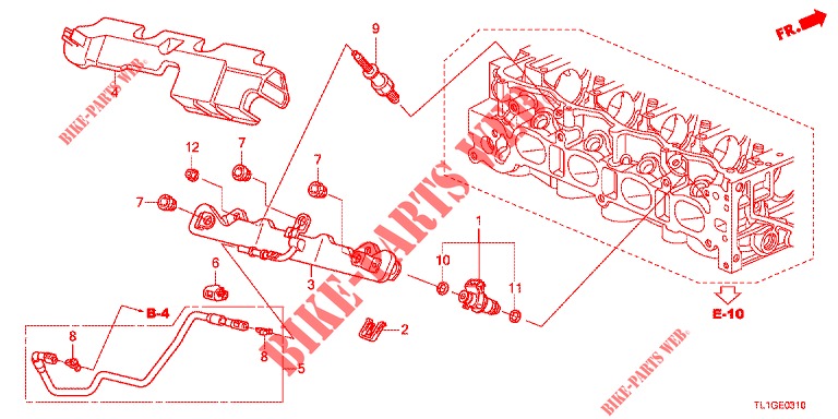 KRAFTSTOFFEINSPRITZUNG (2.0L) für Honda ACCORD 2.0 ELEGANCE 4 Türen 6 gang-Schaltgetriebe 2012