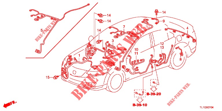 KABELBAUM (3) (LH) für Honda ACCORD 2.0 ELEGANCE 4 Türen 5 gang automatikgetriebe 2012