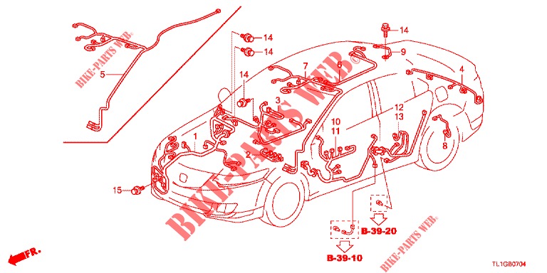 KABELBAUM (3) (LH) für Honda ACCORD DIESEL 2.2 COMFORT 4 Türen 6 gang-Schaltgetriebe 2012