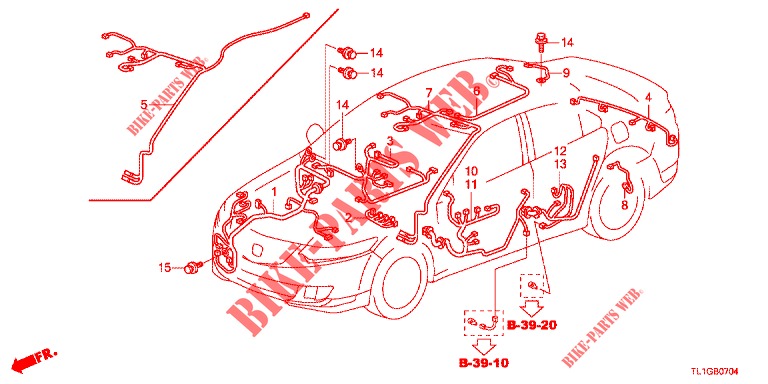 KABELBAUM (3) (LH) für Honda ACCORD DIESEL 2.2 COMFORT 4 Türen 5 gang automatikgetriebe 2012