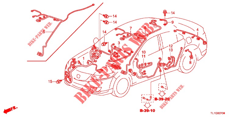 KABELBAUM (3) (LH) für Honda ACCORD DIESEL 2.2 ELEGANCE 4 Türen 6 gang-Schaltgetriebe 2012