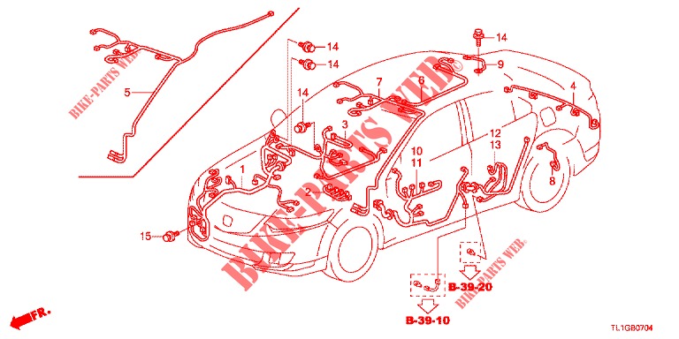 KABELBAUM (3) (LH) für Honda ACCORD 2.4 TYPE S 4 Türen 6 gang-Schaltgetriebe 2012