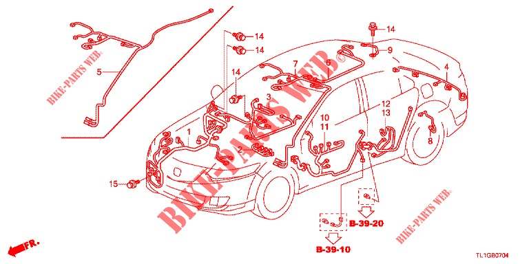 KABELBAUM (3) (LH) für Honda ACCORD 2.4 TYPE S 4 Türen 5 gang automatikgetriebe 2012