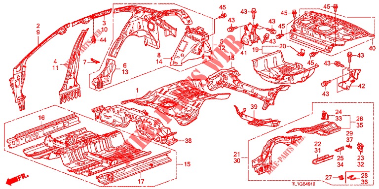 BODEN/INNENBLECHE  für Honda ACCORD 2.0 EXECUTIVE 4 Türen 5 gang automatikgetriebe 2013