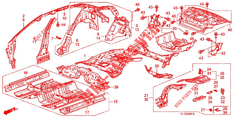 BODEN/INNENBLECHE  für Honda ACCORD 2.0 S 4 Türen 5 gang automatikgetriebe 2013
