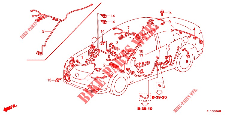 KABELBAUM (3) (LH) für Honda ACCORD DIESEL 2.2 COMFORT 4 Türen 5 gang automatikgetriebe 2013