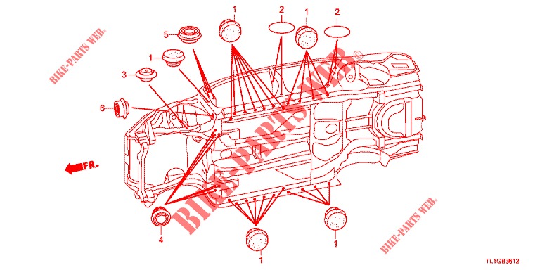 GUMMITUELLE (INFERIEUR) für Honda ACCORD DIESEL 2.2 LUXURY 4 Türen 6 gang-Schaltgetriebe 2013