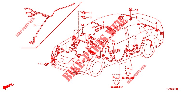 KABELBAUM (3) (LH) für Honda ACCORD DIESEL 2.2 ELEGANCE 4 Türen 5 gang automatikgetriebe 2012