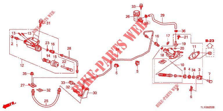 HAUPTKUPPLUNGSZYLINDER (LH) für Honda ACCORD 2.4 EXECUTIVE 4 Türen 6 gang-Schaltgetriebe 2013