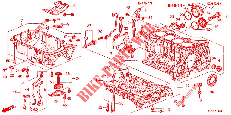 ZYLINDERBLOCK/OELWANNE (2.4L) für Honda ACCORD 2.4 EXECUTIVE 4 Türen 6 gang-Schaltgetriebe 2013