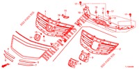 GRILL, VORNE/ZIERLEISTE  für Honda ACCORD 2.4 S 4 Türen 6 gang-Schaltgetriebe 2013