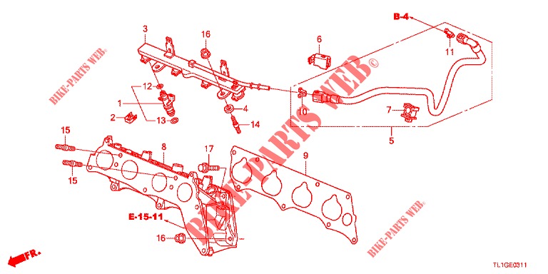 KRAFTSTOFFEINSPRITZUNG (2.4L) für Honda ACCORD 2.4 S 4 Türen 5 gang automatikgetriebe 2013
