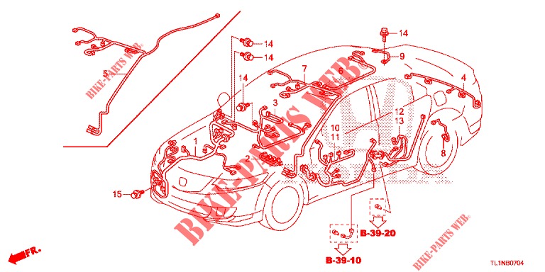 KABELBAUM (3) (LH) für Honda ACCORD 2.0 COMFORT 4 Türen 6 gang-Schaltgetriebe 2014