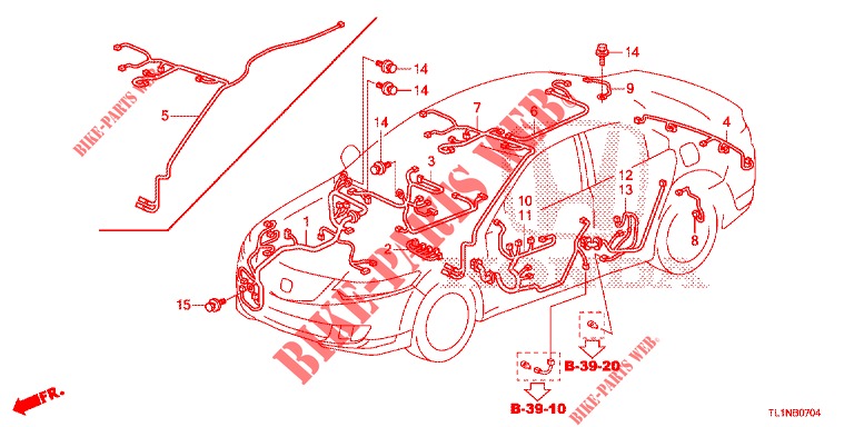 KABELBAUM (3) (LH) für Honda ACCORD 2.0 ELEGANCE 4 Türen 6 gang-Schaltgetriebe 2014