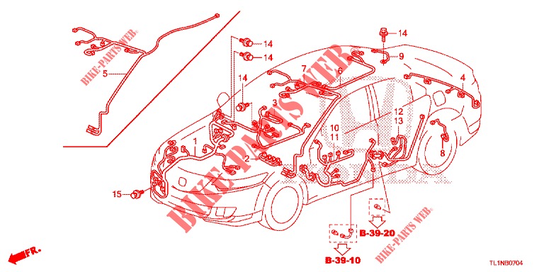 KABELBAUM (3) (LH) für Honda ACCORD 2.0 ELEGANCE 4 Türen 5 gang automatikgetriebe 2014