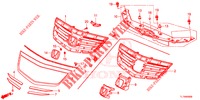 GRILL, VORNE/ZIERLEISTE  für Honda ACCORD 2.0 ELEGANCE PACK 4 Türen 6 gang-Schaltgetriebe 2014