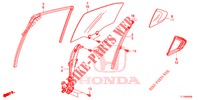 HINTERE TUERFENSTERSCHEIBE/TUERREGLER  für Honda ACCORD 2.0 ELEGANCE PACK 4 Türen 6 gang-Schaltgetriebe 2014