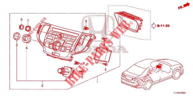 MITTLERES MODUL (NAVIGATION) für Honda ACCORD 2.0 ELEGANCE PACK 4 Türen 6 gang-Schaltgetriebe 2014