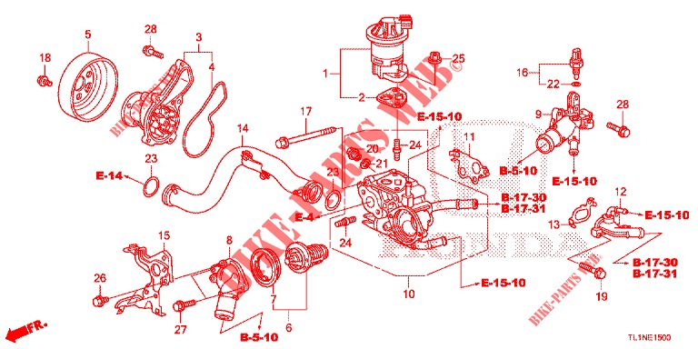 WASSERPUMPE/THERMOSTAT (2.0L) für Honda ACCORD 2.0 EXECUTIVE 4 Türen 6 gang-Schaltgetriebe 2014