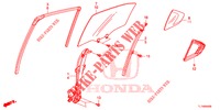 HINTERE TUERFENSTERSCHEIBE/TUERREGLER  für Honda ACCORD 2.0 S 4 Türen 6 gang-Schaltgetriebe 2014