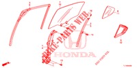 HINTERE TUERFENSTERSCHEIBE/TUERREGLER  für Honda ACCORD 2.0 S 4 Türen 5 gang automatikgetriebe 2014