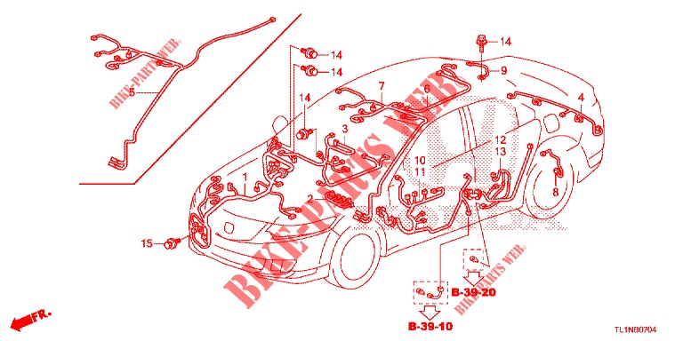 KABELBAUM (3) (LH) für Honda ACCORD DIESEL 2.2 ELEGANCE 4 Türen 6 gang-Schaltgetriebe 2014