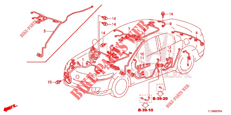 KABELBAUM (3) (LH) für Honda ACCORD DIESEL 2.2 ELEGANCE 4 Türen 5 gang automatikgetriebe 2014