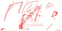HINTERE TUERFENSTERSCHEIBE/TUERREGLER  für Honda ACCORD DIESEL 2.2 ELEGANCE PACK 4 Türen 6 gang-Schaltgetriebe 2014