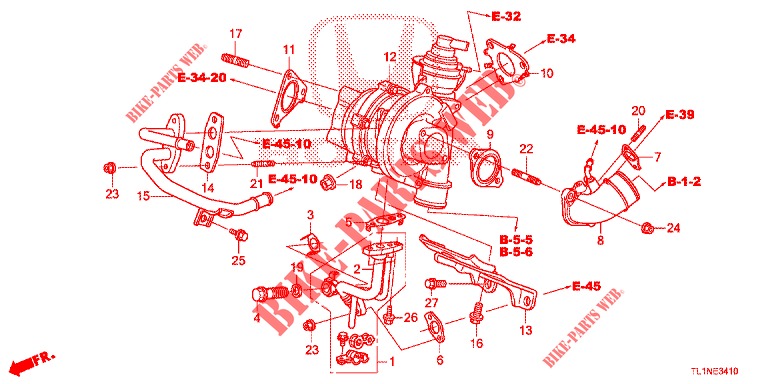 TURBOLADER SYSTEM (DIESEL) für Honda ACCORD DIESEL 2.2 ELEGANCE PACK 4 Türen 6 gang-Schaltgetriebe 2014