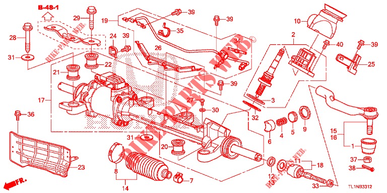 SERVOLENKGETRIEBE (EPS) (DIESEL) (LH) für Honda ACCORD DIESEL 2.2 ELEGANCE PACK 4 Türen 5 gang automatikgetriebe 2014