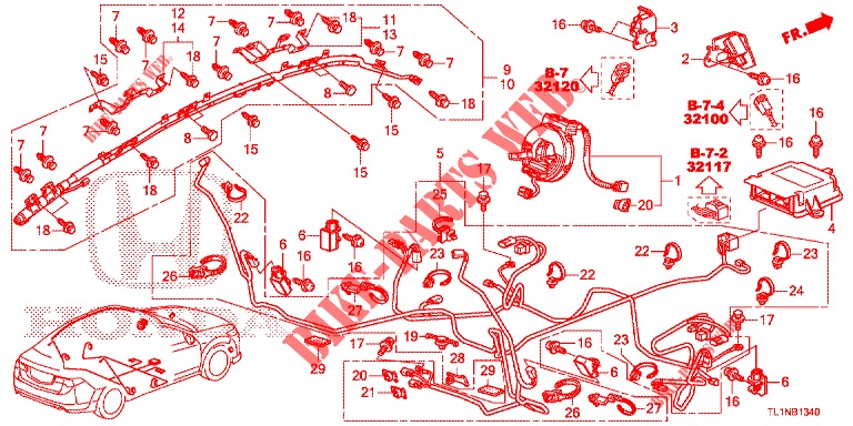 SRS EINHEIT (LH) für Honda ACCORD DIESEL 2.2 ELEGANCE PACK 4 Türen 5 gang automatikgetriebe 2014
