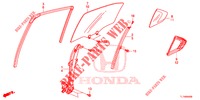 HINTERE TUERFENSTERSCHEIBE/TUERREGLER  für Honda ACCORD DIESEL 2.2 EXECUTIVE H 4 Türen 6 gang-Schaltgetriebe 2014