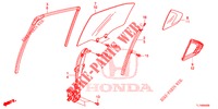 HINTERE TUERFENSTERSCHEIBE/TUERREGLER  für Honda ACCORD DIESEL 2.2 S 4 Türen 6 gang-Schaltgetriebe 2014