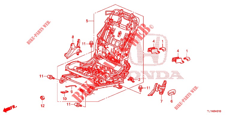 VORNE SITZKOMPONENTEN (G.) (SIEGE REGLAGE MANUEL) für Honda ACCORD DIESEL 2.2 SH 4 Türen 6 gang-Schaltgetriebe 2014
