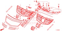GRILL, VORNE/ZIERLEISTE  für Honda ACCORD 2.4 S 4 Türen 6 gang-Schaltgetriebe 2014
