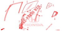 HINTERE TUERFENSTERSCHEIBE/TUERREGLER  für Honda ACCORD 2.0 ELEGANCE 4 Türen 6 gang-Schaltgetriebe 2015