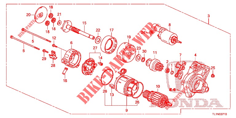 ANLASSER (DENSO) (2.0L) für Honda ACCORD 2.0 EXECUTIVE 4 Türen 6 gang-Schaltgetriebe 2015