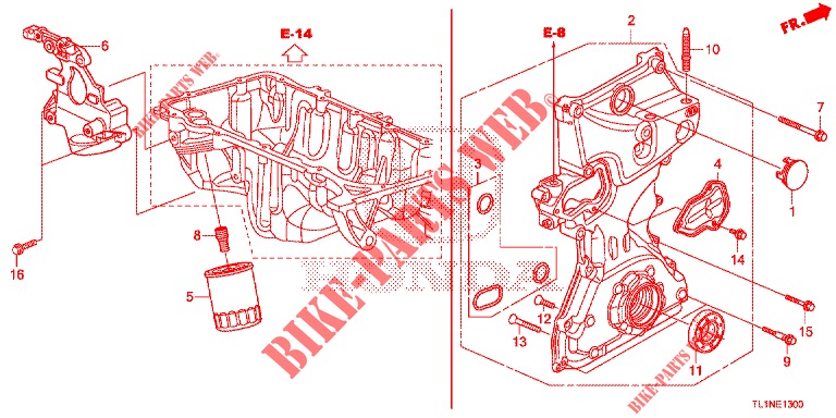 OELPUMPE (2.0L) für Honda ACCORD 2.0 EXECUTIVE 4 Türen 6 gang-Schaltgetriebe 2015