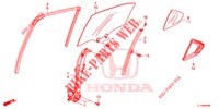 HINTERE TUERFENSTERSCHEIBE/TUERREGLER  für Honda ACCORD DIESEL 2.2 ELEGANCE 4 Türen 6 gang-Schaltgetriebe 2015