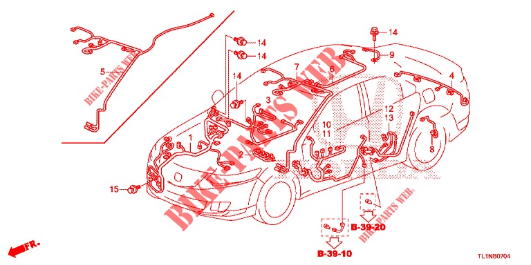 KABELBAUM (3) (LH) für Honda ACCORD DIESEL 2.2 ELEGANCE 4 Türen 6 gang-Schaltgetriebe 2015